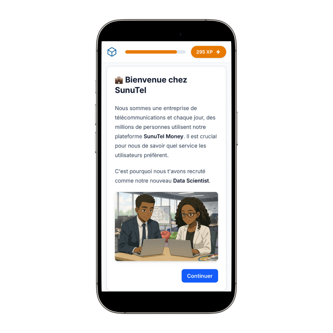 Interface d'apprentissage de STEM AKADEMY